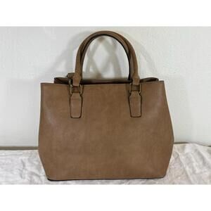 Bueno Tan Faux Leather Satchel Purse with Strap 12x9.5x5.5